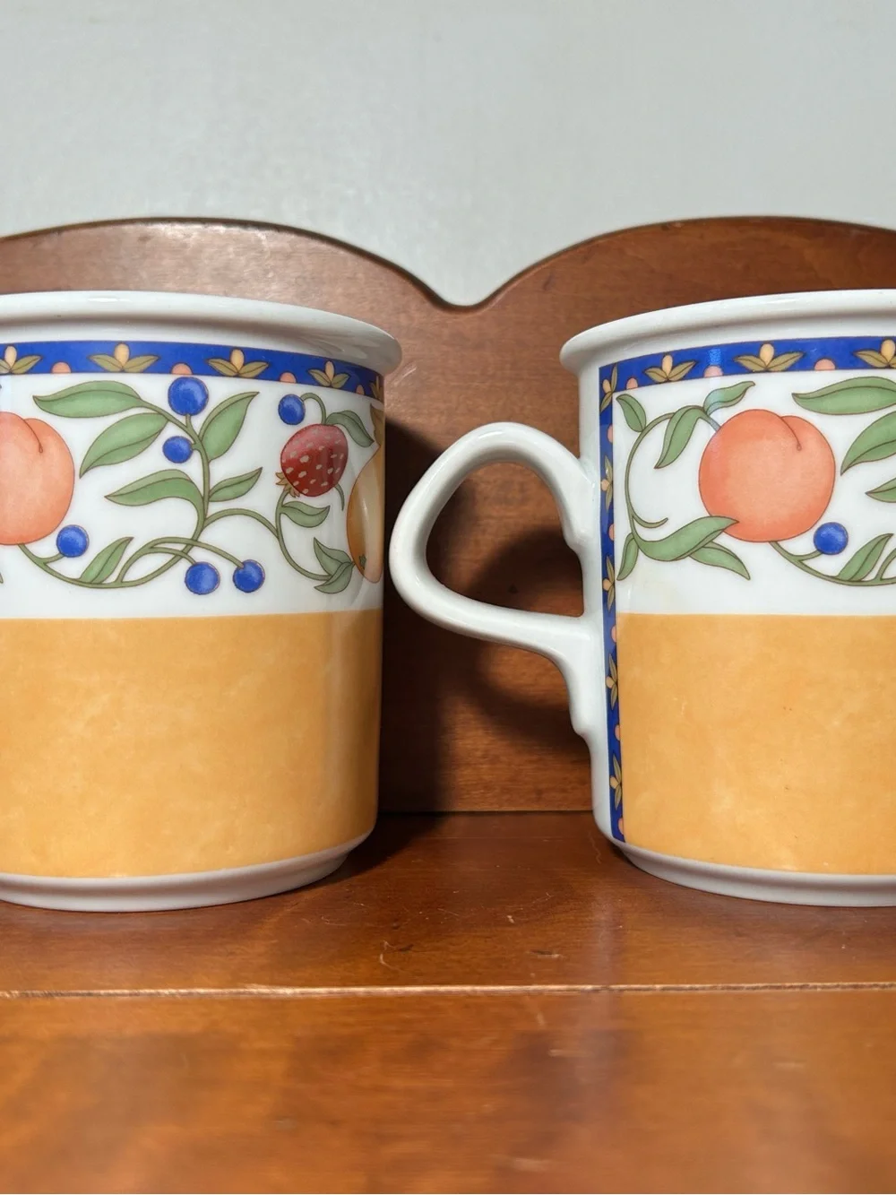Fruit Pattern Ceramic Mugs in Yellow and White - Home Dining